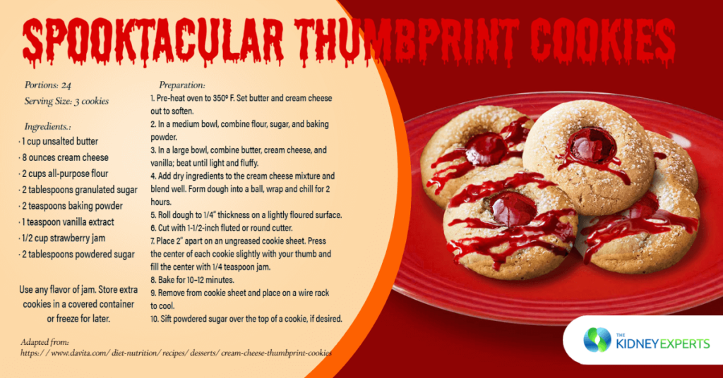 the kidney experts spooktacular thumbprint cookies